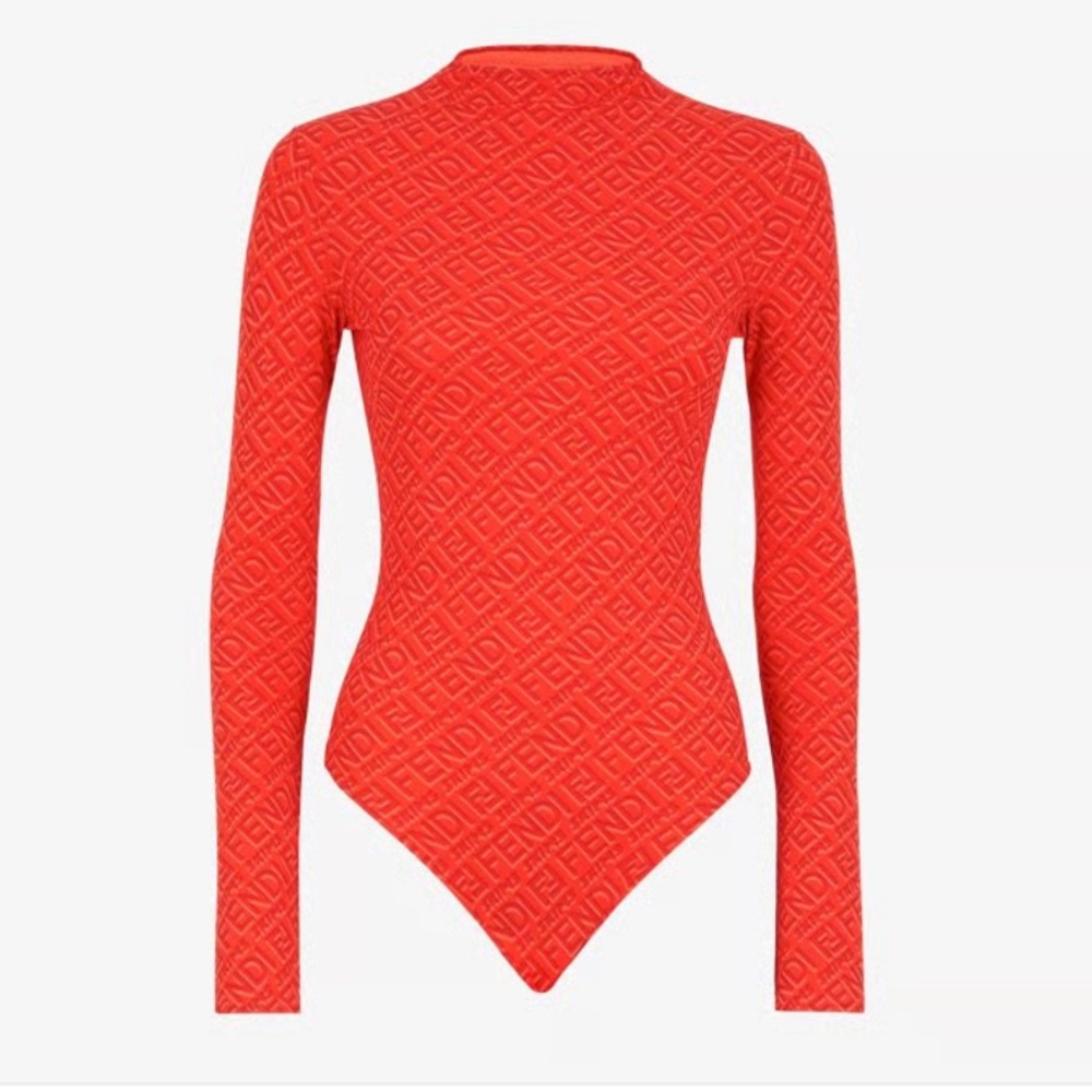 Fendi X Skims essential mock neck long sleeve bodysuit